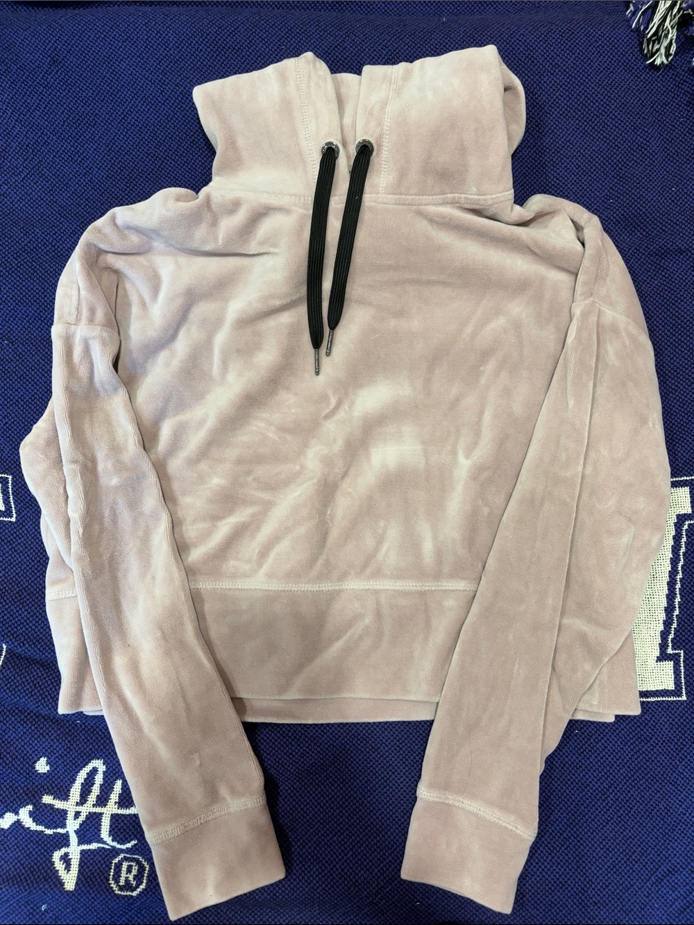Calvin Klein pink velvet cropped hoodie